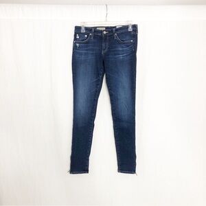 Adriano Goldschmied AG The Zip-Up Legging Ankle Skinny Jeans, Size 27, Blue